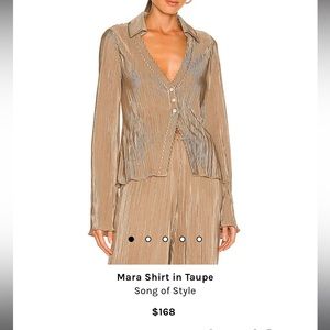 TRENDING REVOLVE SET- Mara Shirt in taupe, and lucinda pant in taupe. worn once